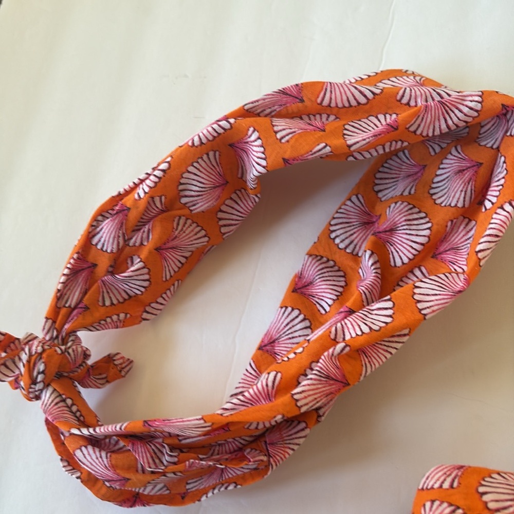 NWOT Sigurd Olsen Print Cotton Tunic With Head Scarf - Picture 6 of 6
